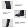 thumbnail image 3 of 2PCS Equestrian Half Chap, Cowhide Leather & Canvas Horse Riding Gear, Breathable Riding Legwear, 3 of 7