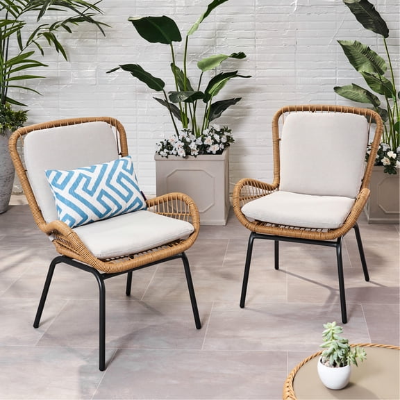 Water-Resistant Cushions for Spills/Patio Furniture/Set of Two Durable Chairs