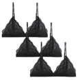 thumbnail image 3 of VBEWZET 3 Pack Women French Lace Bralette, Wireless Thin Triangle Cup Bra Set, Soft Push Up Bras for Small Bust Daily Wear Black XL, 3 of 3