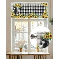 thumbnail image 7 of Yellow Sunflower Cow Farmhouse Kitchen Valances for Windows Black And White Check Plaid Valance Curtains&nbsp; for Kitchen /Living Room/Bedroom/ Bathroom Decor, 42"x12 " ,Rod Pocket 1 Panel,, 7 of 7