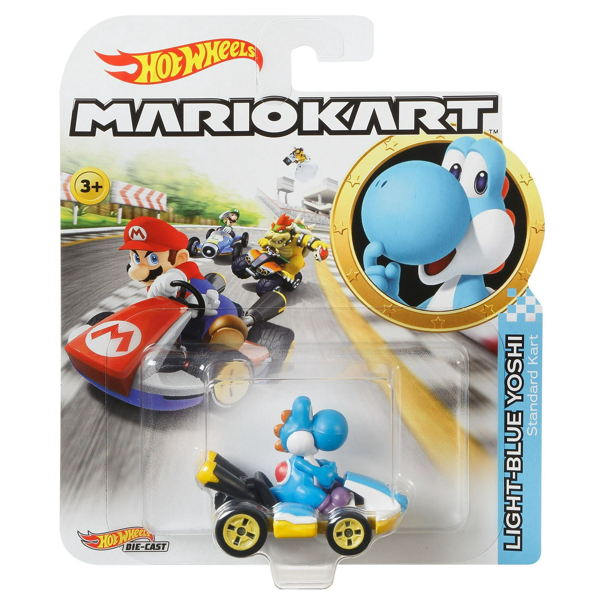 Hot Wheels Light Blue Yoshi Super Mario Kart Character Car Diecast 1:64 Scale