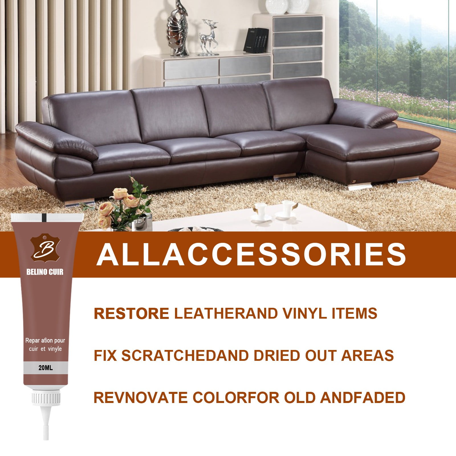 Wovilon Tools Home Improvement Leather And Vinyl Repair Kit - Furniture  Couch Car Seats Sofa Jacket 