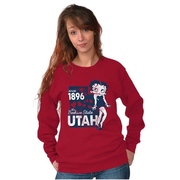 Vintage Betty Boop Utah State Outline Women Plus Size Sweatshirt Brisco Brands 4X