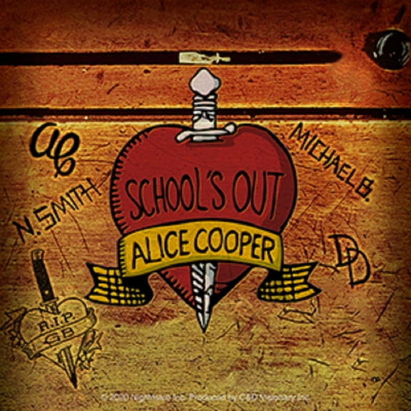 Alice Cooper School's Out Album Sticker - Orignal Artwork Vinyl - Decal STICKER - 4" x 4"