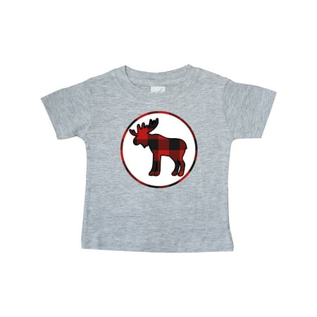 

Inktastic Moose Buffalo Plaid Silhouette Gift Baby Boy or Baby Girl T-Shirt
