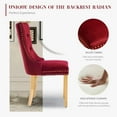 thumbnail image 4 of JESTOP Velvet Dining Chairs Set of 4, Tall Back Side Chair, Modern Upholstered Side Chair with Button Back Ring, Gold Plated Stainless Steel Legs (Red), 4 of 7