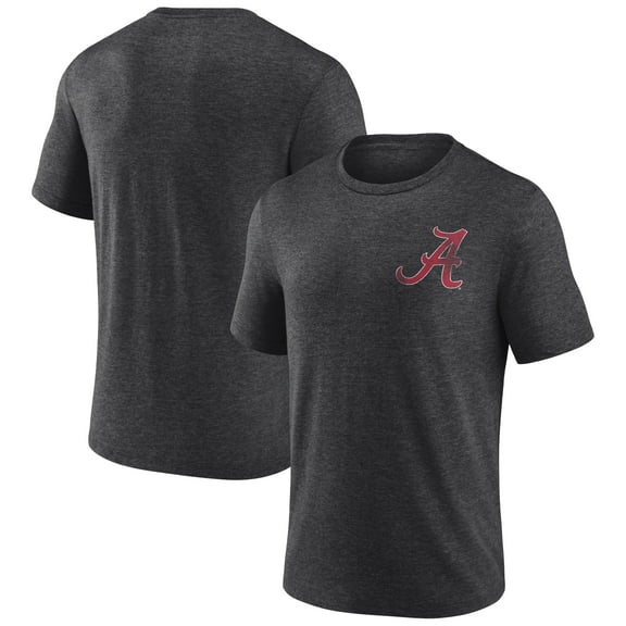 Men's Charcoal Alabama Crimson Tide Left Distressed Logo Tri-Blend T-Shirt