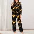 thumbnail image 2 of Sigee Happy New Year 2025 D for Women’s Pajama Sets Long-Sleeved Pjs Sets for Women 2 piece Sleepwear-Medium, 2 of 7
