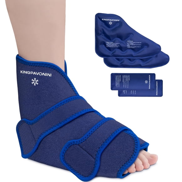 Ice Pack Wrap KingPavonini para recuperación de un esguince de tobillo