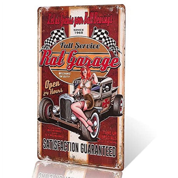 Rat garage Metal Sign vintage Home Decor garage wall art rat rod stickers coffee bar sign