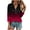 A#01_Red, variant on Half Button V Neck Tshirts Womens Casual 3/4 Sleeve Tops Gradient Tunic Shirts Comfy Blouses
