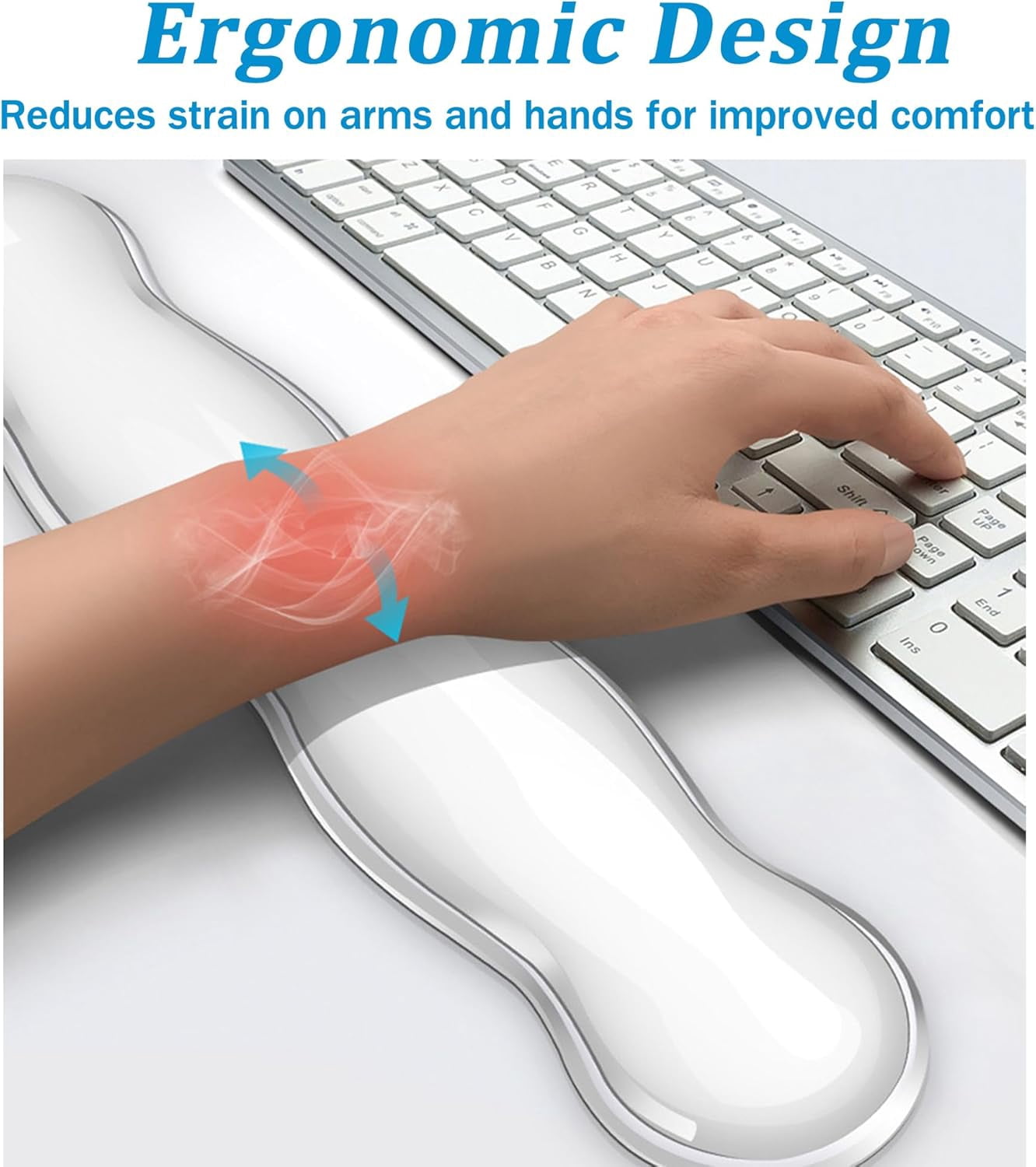 Gel Keyboard Wrist Rest Set, Clear Wrist Rest for Keyboard and Mouse, Ergonomic Keyboard Mouse Wrist Rest for Typing Pain Relief, Suitable for Office, Gaming, Computer, Laptop - Transparent Green