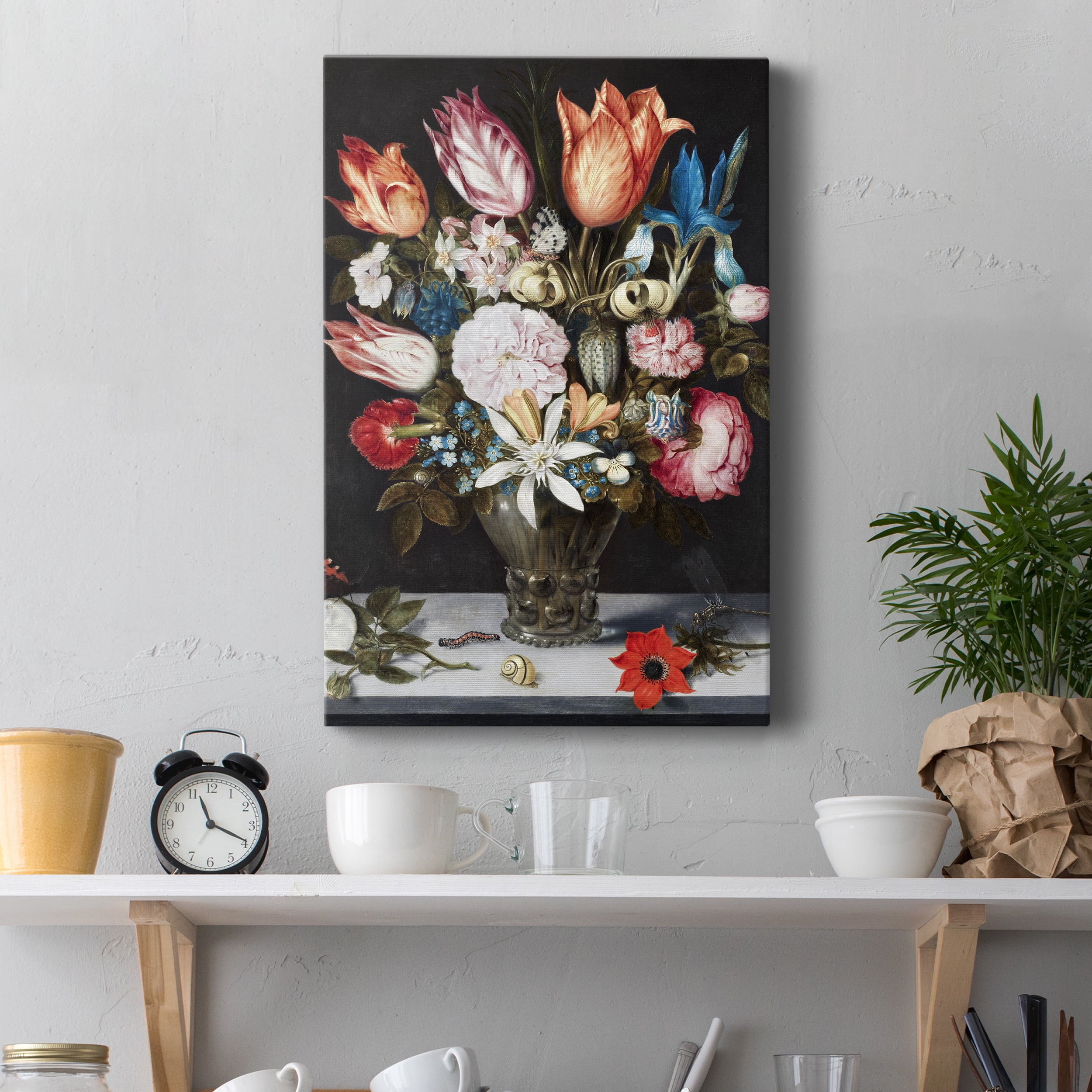 Flowers in a Glass Premium Gallery Wrapped Canvas - Ready to Hang - 8 x 12