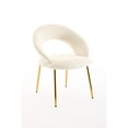 thumbnail image 6 of White Velvet Dining Chair With Metal Legs And Foam Filling For Kitchen Or Room 26.65"w Ergonomic Design Filling, Golden Legs,, 6 of 7
