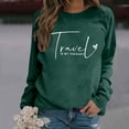 thumbnail image 4 of Women's Sweatshirts 2025 Travel Is My Therapy Sweatshirt Long Sleeve Crewneck Loose Pullover Tops Sweatshirt for Women, 4 of 6