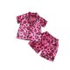 thumbnail image 1 of Odeerbi 2-6 Años Niño Niña Pijama de Verano de Satén Con Solapa Con Muesca Camisa de Manga Corta Con Estampado de San Valentín Conjunto de Pijama de Seda, 1 of 3