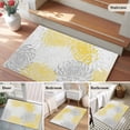 thumbnail image 6 of Rectangle Area Rug 2x3ft,Yellow Grey Chrysanthemum on Vintage Washable Carpet Non-Slip Runner Accent Rugs Indoor Floor Mat for Bedroom Living Room Decor,Summer Flower, 6 of 9