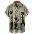thumbnail image 4 of Camisas hawaianas clásicas para hombre 2024, camisas de manga corta de verano con estampados 3D y gráficos de gatos para la moda de estilo hawaiano, camisa básica unisex, 4 of 5