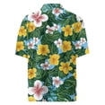thumbnail image 4 of NAMTYQX Funny Hawaiian Shirts for Men Lightweight Short Sleeve Tropical Print Plus Size Casual Loose Fit Lapel Button Front Soft Hawaiian Shirts Army Green Size L, 4 of 5