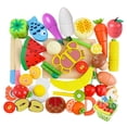 thumbnail image 1 of Juego de 35 Piezas Sunnimix Juguetes de Cocina de Madera Cortar Frutas Verduras, 1 of 8