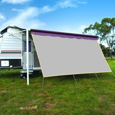 CAMWINGS RV Awning Privacy Screen Shade Panel Kit Sunblock Shade Drop 10 x 20ft, Grey