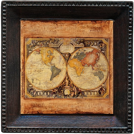 Thirstystone Ambiance Drink Coasters Set, Old Map, Bronze