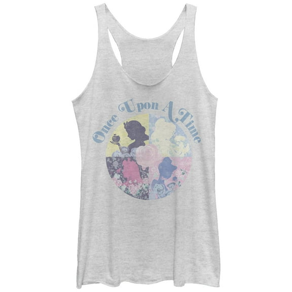 Women's Disney Princesses Once Upon a Time Racerback Tank Top White Heather Small