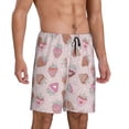 thumbnail image 2 of Kdxio Strawberry Cake Print Mens Sleep Shorts Bottoms Soft Comfy Pajama Wear Pants with Drawstring Pockets, 2 of 7