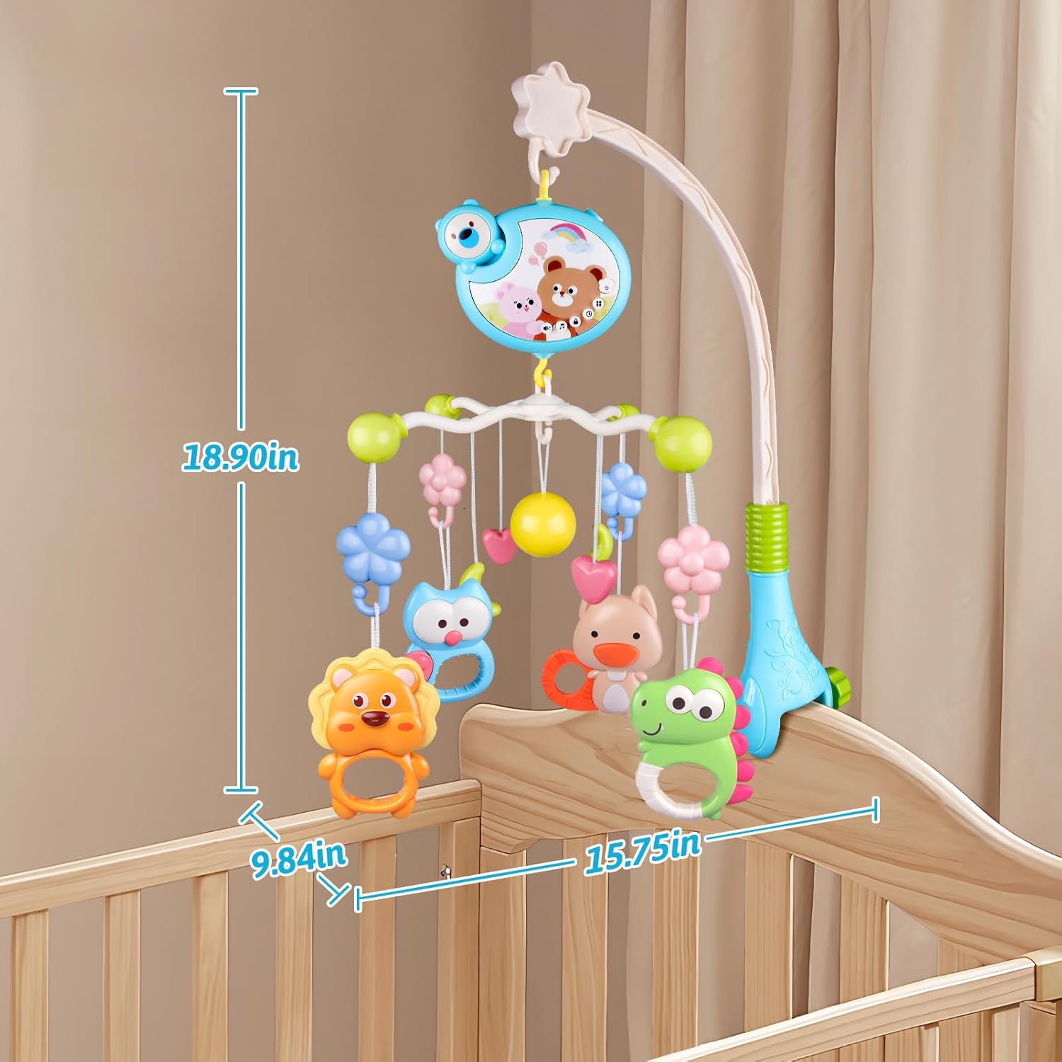 FAKYFJ Baby Crib Mobile with Music, Light & Remote photo 4