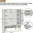 thumbnail image 2 of Gyfimoie Shoe Rack Cabinet, Free Standing Shoes Storage Organizer Cabinet with 3 Flip Drawers for Living Room-White, 2 of 5