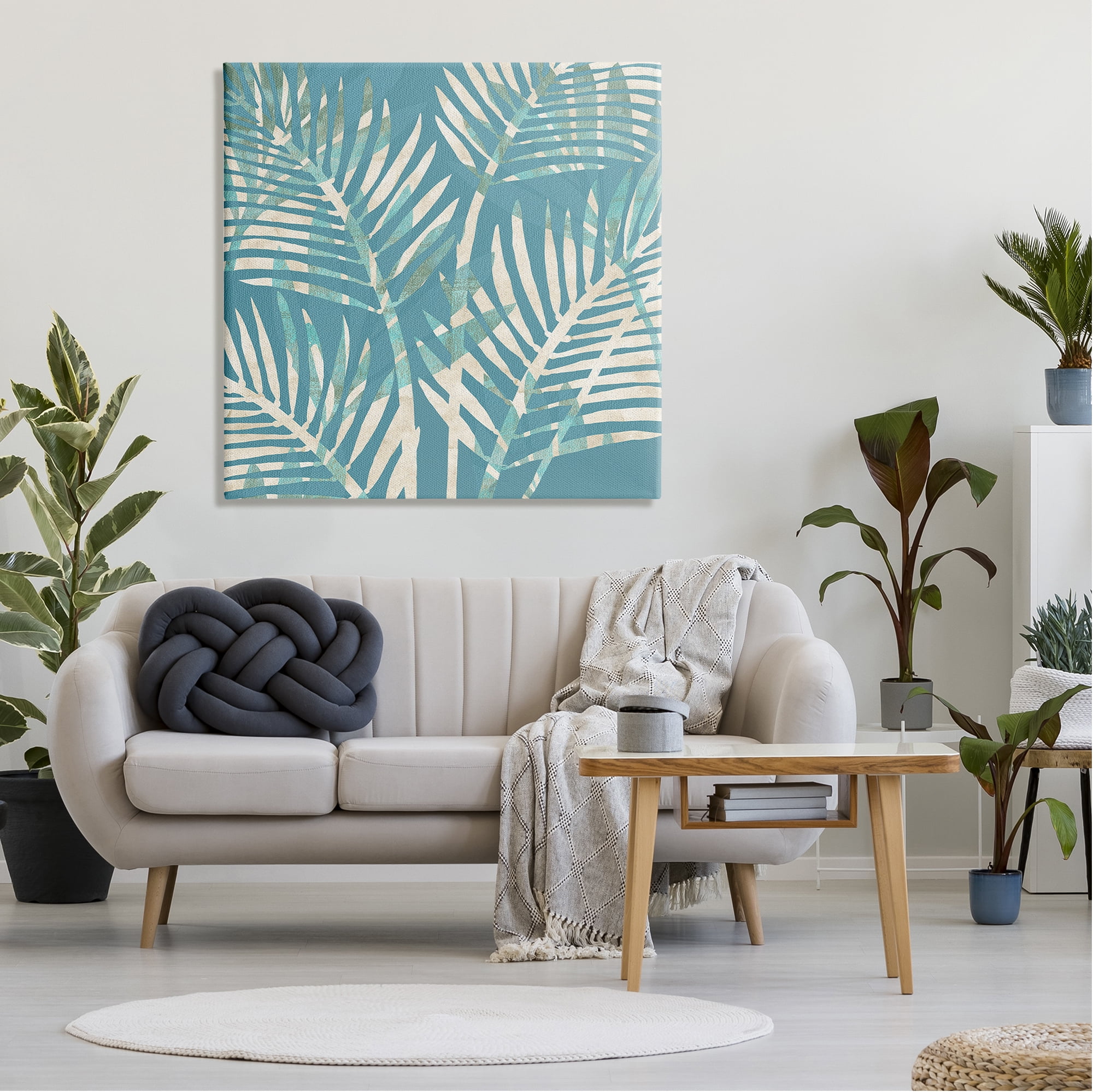 Stupell Industries Tropical Leaves Abstract Botanical & Floral Painting Gallery Wrapped Canvas Art Print Wall Art, 36 x 36
