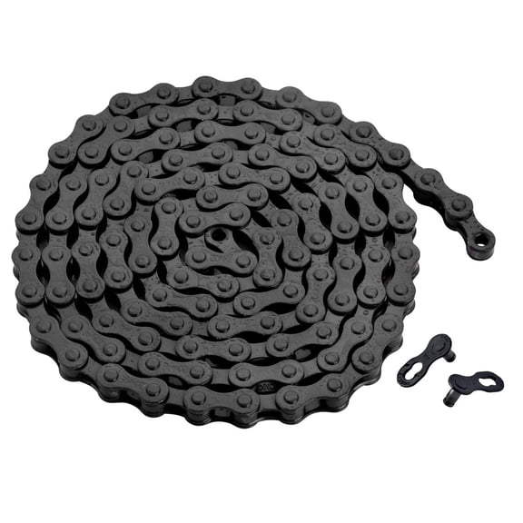 LADYGYM Single-Speed Bicycle Chain 1/2 X 1/8" 116 Links (Black,Bike Chain,1/2" ×1/8" 116 Links)