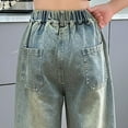 thumbnail image 4 of TSHXS Jeans For Teens Girl Clothes Size 7-8 Girls Jeans Baggy Pants Wide Leg Denim High Waisted Teen Clothes Casual Kids Blue 5-6 Years, 4 of 8