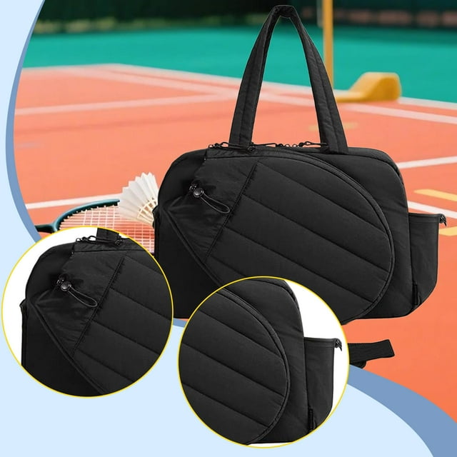 Bolsa de tenis con portabotellas Bolsa deportiva Bolsa de lona Bolsa de raquetbol Negro