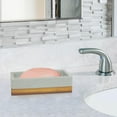 thumbnail image 4 of nu steel CON3H nu steel Concrete, Made of Cement Dish Tray for Bathroom Vanities, Countertops, Pedestals, Kitchen Sink-Store Hand Soap, Pumice Bars, Sponges, Scrubbers, Grey Stone/Brown, 4 of 5