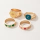 thumbnail image 4 of Paquete de 4 anillos de aleación tema de es / , adorable accesorio de joyería para mujeres, , parejas, Navidad, Salvador Dali Anillos de aleación de la vendimia, 4 of 6
