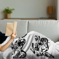 thumbnail image 3 of Motorcycle Soft Flannel Fleece Throw Blanket, Cartoon Motorbike Speed Race Sport Hobby Lifestyle on the Roads Print, Cozy Plush for Indoor and Outdoor Use, 70" x 90", Orange Black, by Ambesonne, 3 of 5