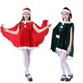thumbnail image 1 of Vestido chal navideño para niñas, capa de Papá Noel, capa de terciopelo para niños con sombrero de Navidad, 1 of 5