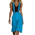 thumbnail image 2 of Mifsaly Linen Overalls for Women Loose Fit Wide Leg Suspenders Jumpsuit Knee Length Summer Casual Pants Adjustable Straps Elegant Office Work Overall 2026 XL, 2 of 9