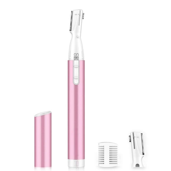 Upgraded Eyebrow Trimmer, Precision Electric Eyebrow Razor for Women Battery-Operated Facial Hair Remover with Comb No Pulling Sensation Painless for Face Chin Neck, Upper-Lip, Peach-Fuzz