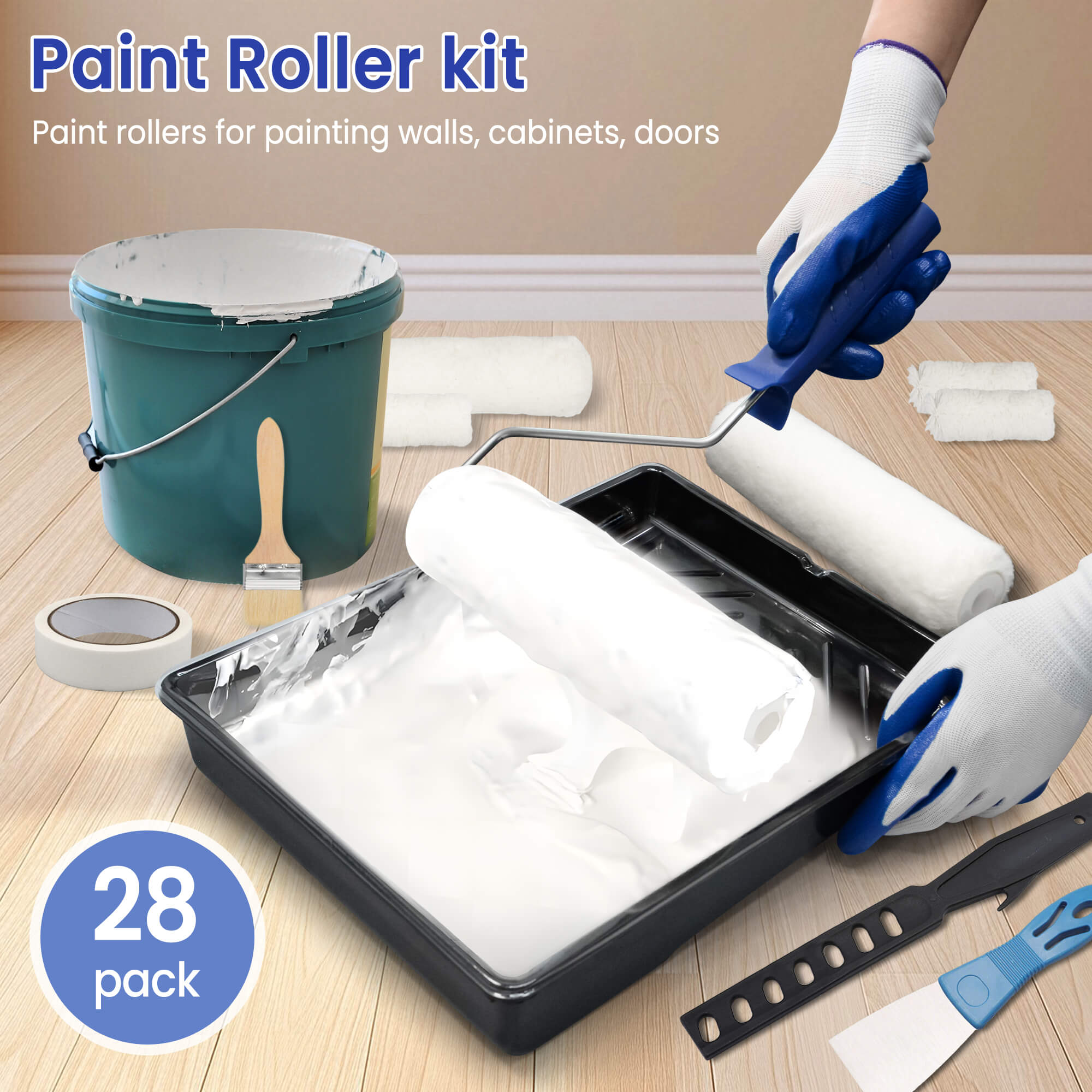 Tidymend 28-Piece Paint Roller Kit with Extension Pole photo 2