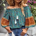 thumbnail image 4 of Blusa De Mujer, Top Con Hombros Descubiertos, Estampado Floral Transpirable Para Uso Diario Ccdes Otros, 4 of 6