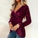 thumbnail image 5 of Uootdi Plus Size Sequin Tops for Women Sparkly Glitter Bow Crewneck Long Sleeve Shirts Evening Party Night Top Going Out Pullover Gift, 5 of 6