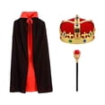 thumbnail image 3 of King Déguisement pour Enfants Accessoires de Déguisement Fantaisie pour Jeu de Rôle Bal Halloween Rouge, 3 of 10