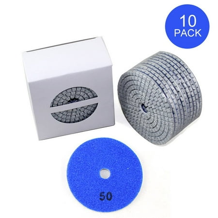 10 pièces Kit de tampons de polissage diamant 4 pouces 100mm humide/sec  pour granit pierre béton marbre polissage utiliser ensemble de disques de  meulage