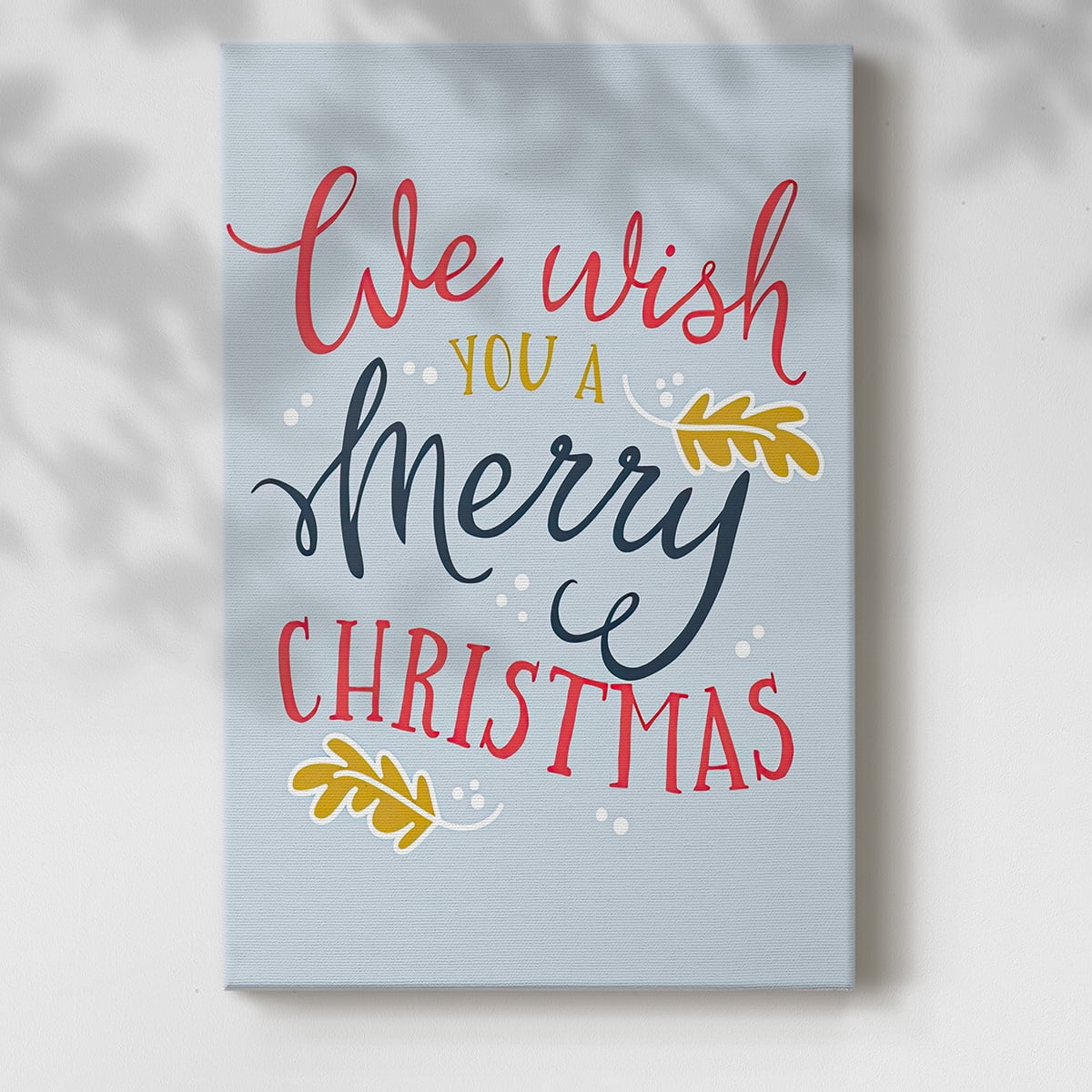 We Wish You - Light Blue- Gallery Wrapped Canvas