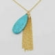 thumbnail image 3 of Collar de Cadena Suéter de Material Aleación Turquesa Artificial Borla Perfecto para Madre, dorado Fernando Collar de cadena suéter, 3 of 8