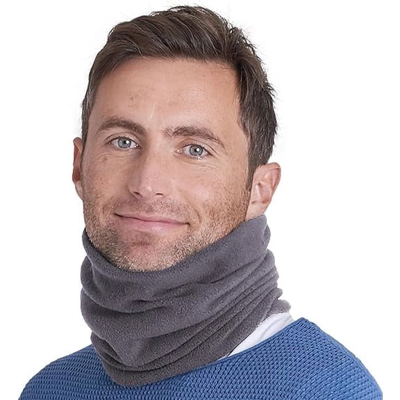 Tough Headwear Neck Warmer - Fleece Neck Gaiter, Winter Face Cover & Ski Scarf - Neck Cover for Men & Women for Cold Weather Charcoal Gray