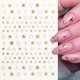 thumbnail image 2 of Pegatinas de uñas de estrellas, accesorios de decoración de manicura, plata, oro rosa, sólido, láser hueco, pegatinas deslizantes autoadhesivas Gao Jinjia LED, 2 of 2