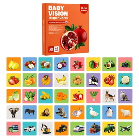 SugarBloom Realistic Picture Toy Cards- 20 Nouns Flashcards for Toddlers 2-3 Key Vocabulary Sturdy Durable Speech Therapy Autism Toy Special Education Preschool Classroom